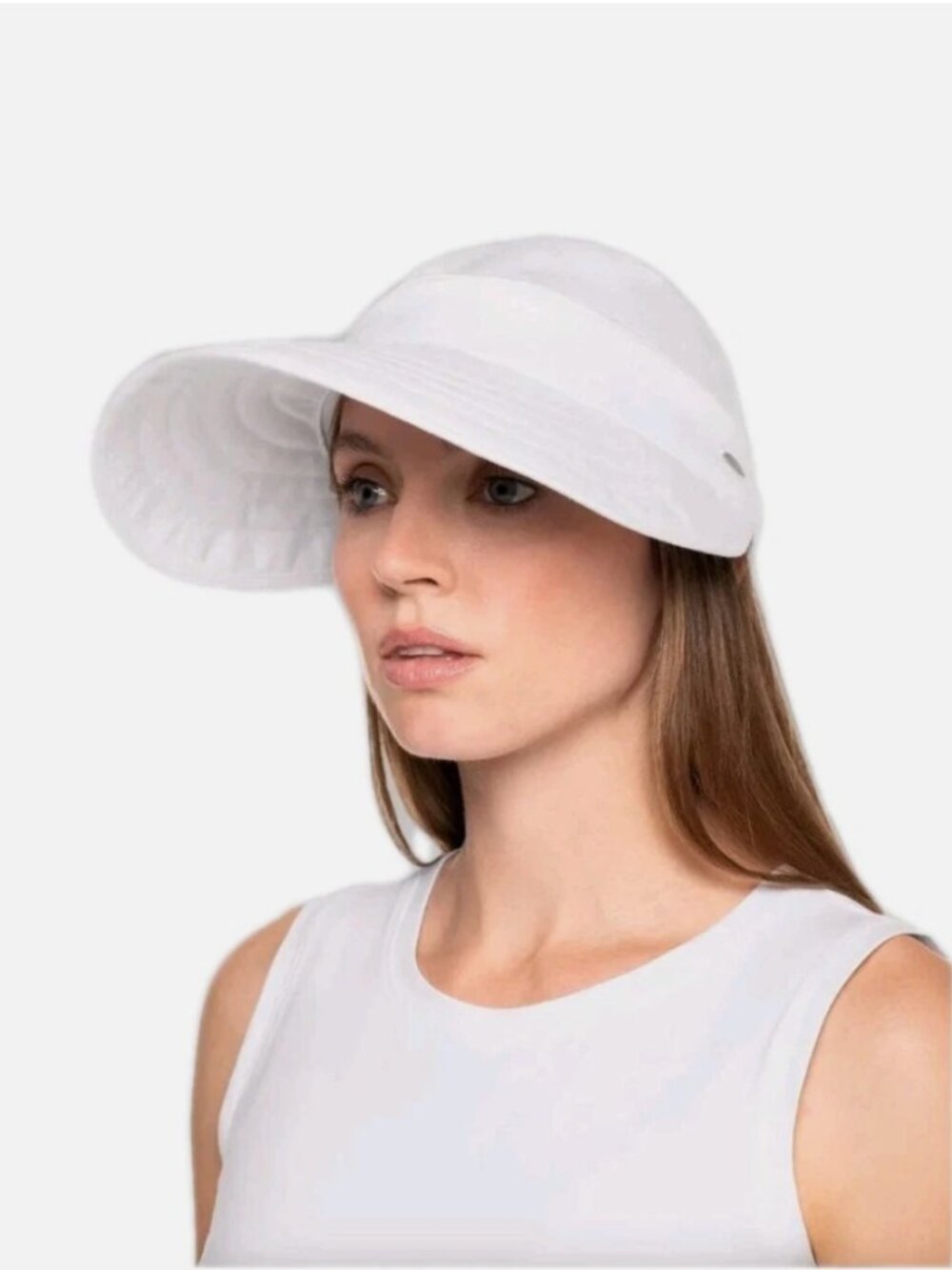 Coolibar Style #02359~Bel Aire Zip Off Sun Visor~One Size Fits All~White NEW